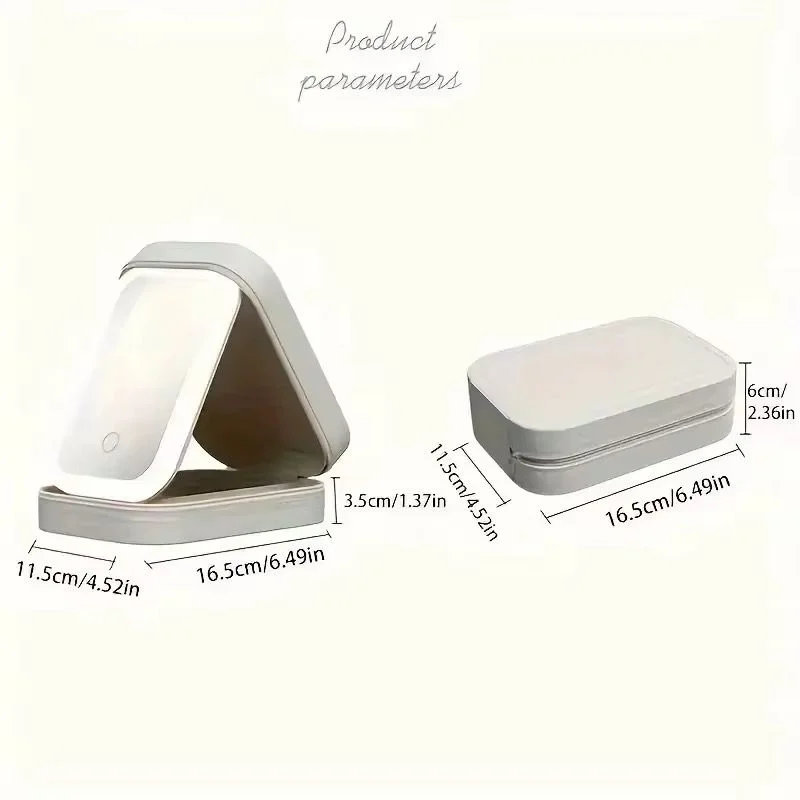 Image galerie 4 - Boîte de Rangement Maquillage avec Miroir Lumineux LED – Compacte, Élégante et Rechargeable