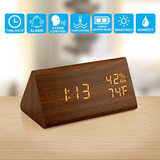Horloge et Reveil Numerique, Affichage Multifonction : Heure, Température et Humidité